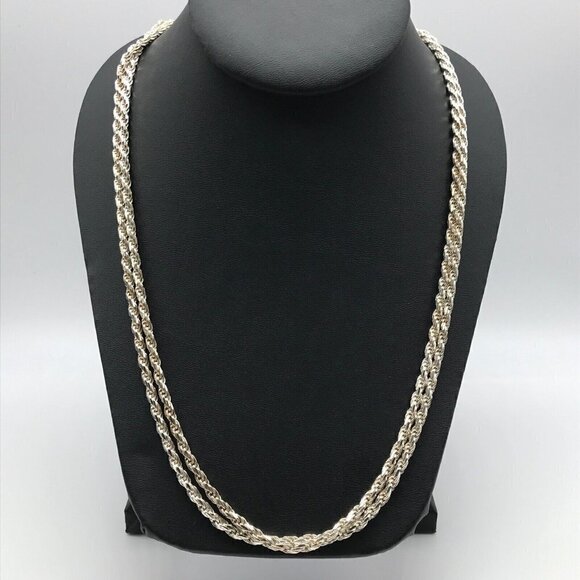 Milor 925 Italy Sterling Silver Very Long Rope Chain Necklace 60" - Picture 1 of 4